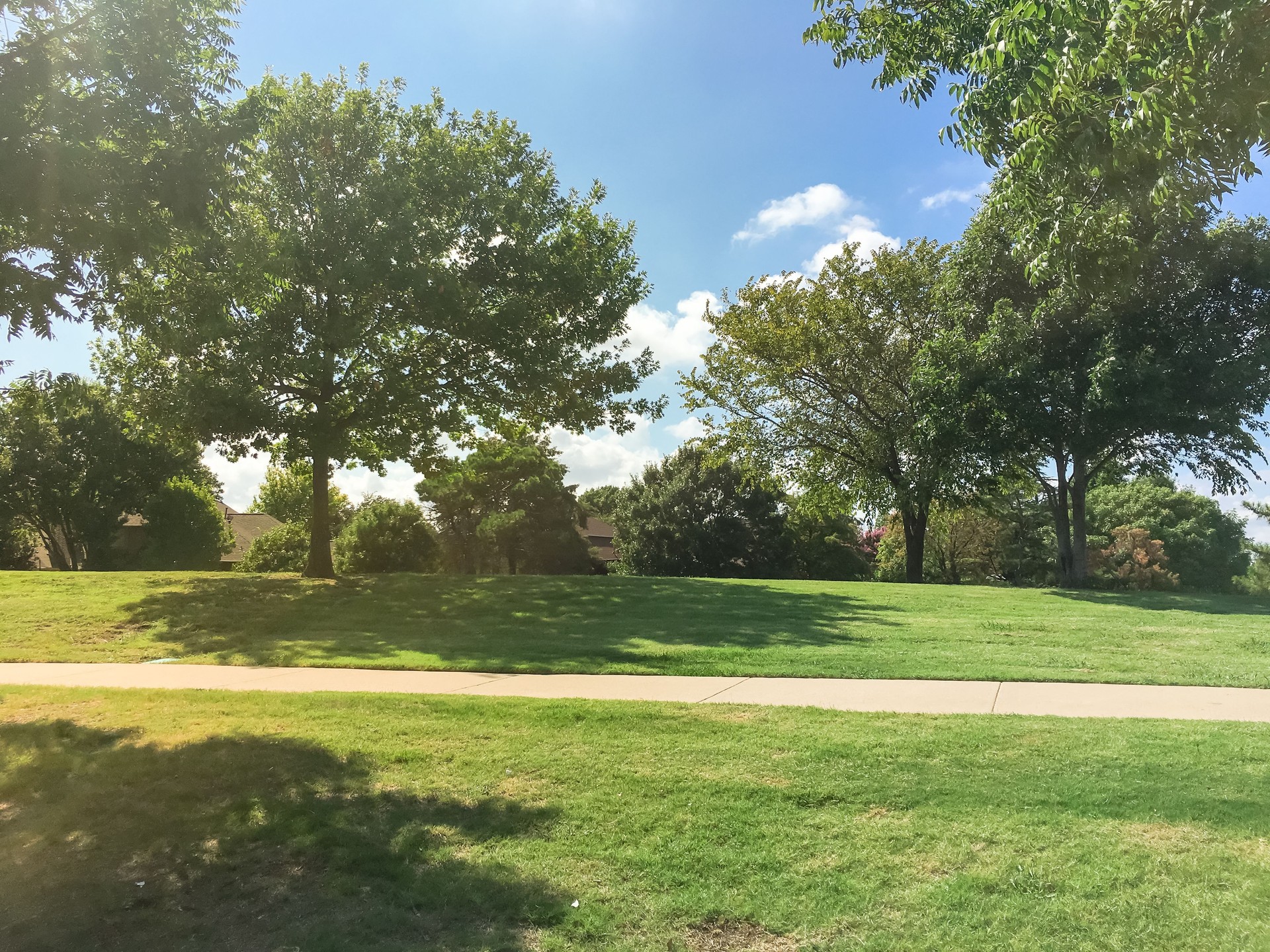 Lawn park near residential houses in Coppell, Texas, USA